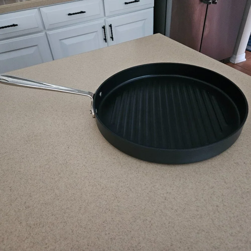RARE ALL CLAD LTD ANODIZED NONSTICK ROUND GRILL PANINI PAN SKILLET COOKWARE
